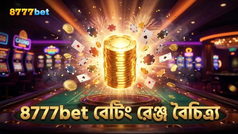 8777bet প্ল্যাটফর্মে বেটিং রেঞ্জের বিভিন্ন সীমা ও অপশন প্রদর্শিত।